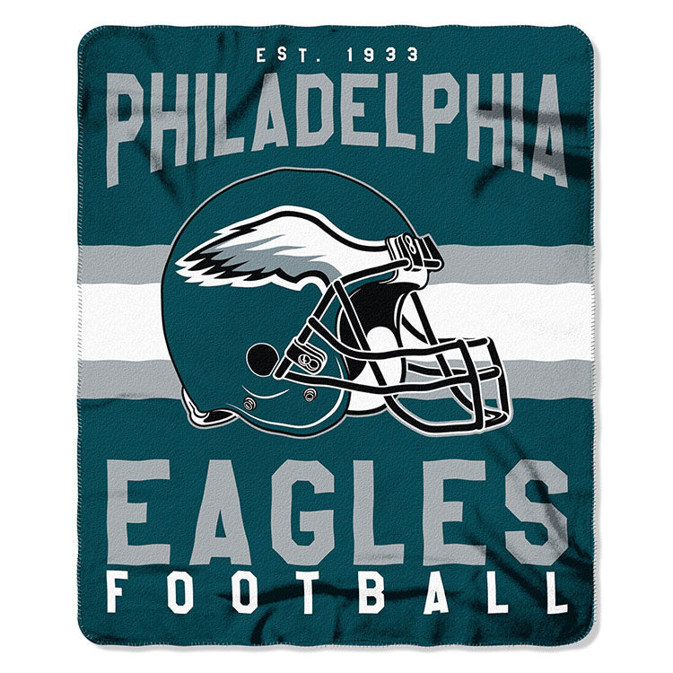 NFL Philadelphia Eagles NFL Singular 50-Inch by 60-Inch Printed fleece Throw, Teal, 50-inches x 60