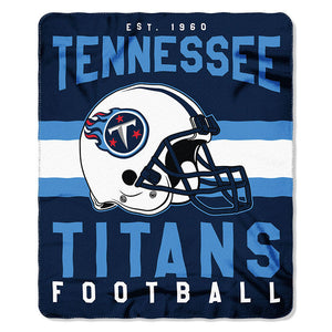 NFL Tennessee Titans NFL Singular 50-Inch by 60-Inch Printed fleece Throw, Blue, 50-inches x 60"