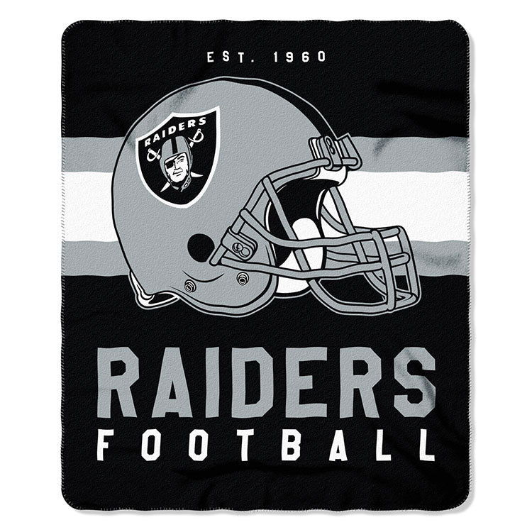 NFL Oakland Raiders NFL Singular 50-Inch by 60-Inch Printed fleece Throw, black, 50-inches x 60