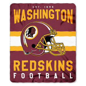 NFL Washington Redskins NFL Singular 50-Inch by 60-Inch Printed fleece Throw, Maroon, 50-inches x 60"