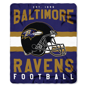 NFL Baltimore Ravens NFL Singular 50-Inch by 60-Inch Printed fleece Throw, Purple, 50-inches x 60"