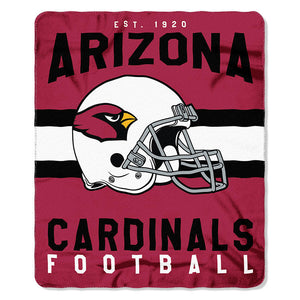 NFL ARIZONA Cardinals NFL Singular 50-Inch by 60-Inch Printed fleece Throw, Red, 50-inches x 60"