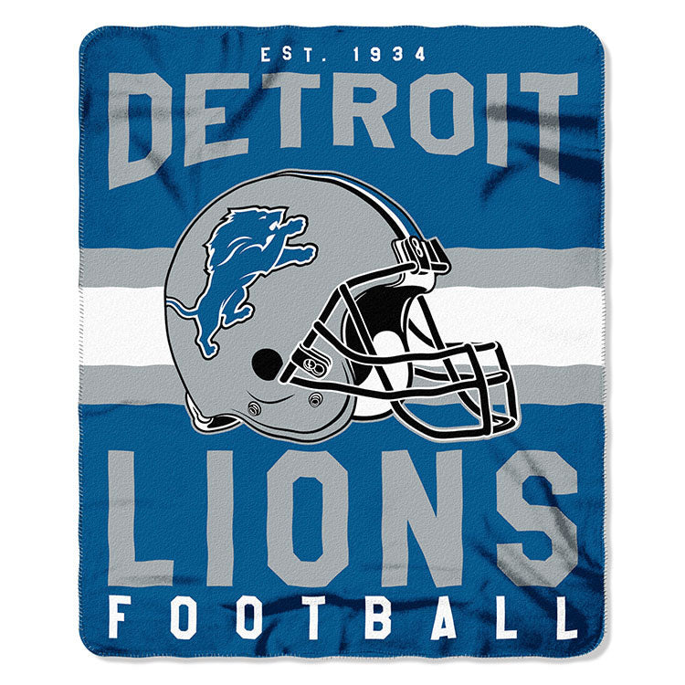 NFL Detroit Lions NFL Singular 50-Inch by 60-Inch Printed fleece Throw, Blue, 50-inches x 60