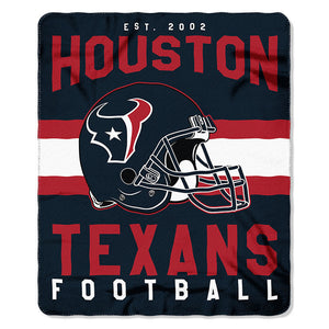 NFL Houston Texans NFL Singular 50-Inch by 60-Inch Printed fleece Throw, Blue, 50-inches x 60"