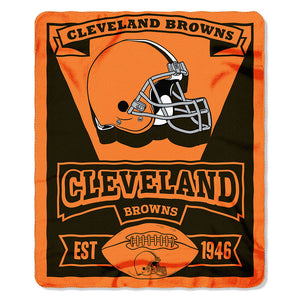 NFL Cleveland Browns Marque Printed Fleece Throw, 50-inch by 60-inch