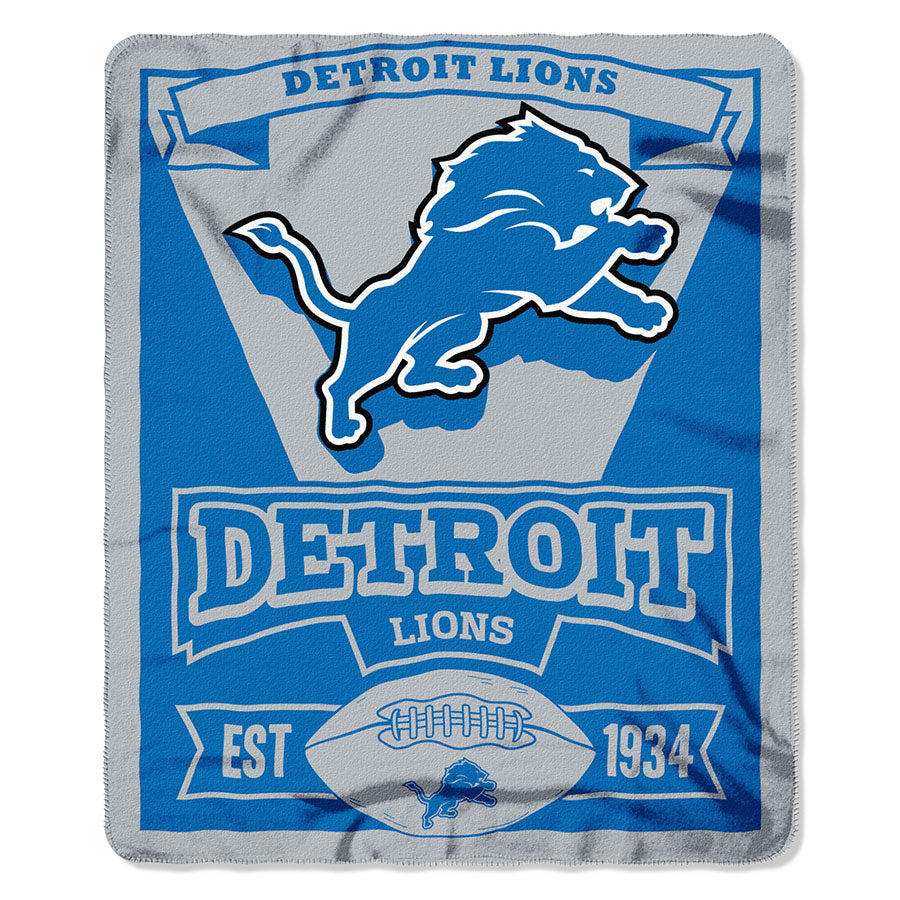 NFL Detroit Lions Marque Printed Fleece Throw, 50-inch by 60-inch